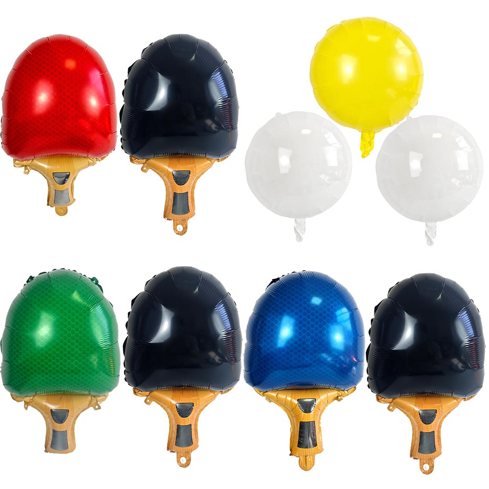 Table Tennis Paddle Set - Table Tennis Racket Foil Balloon Multicolor