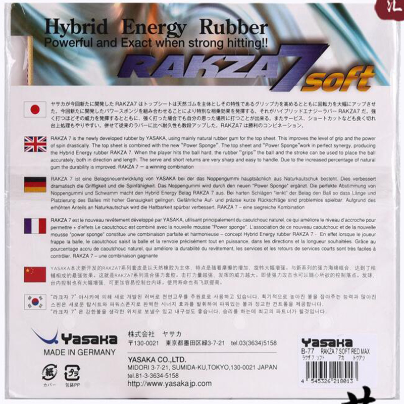 original yasaka RAKZA 7 soft ( - Table Tennis Paddle Set ulasan dan harga